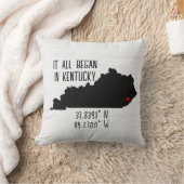 Kentucky GPS-coördinaten met hart Kussen (Deken)