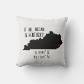 Kentucky GPS-coördinaten met hart Kussen (Voorkant)
