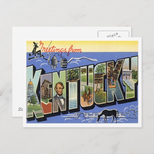 Kentucky Greetings uit de VS Briefkaart (Voorkant / Achterkant)