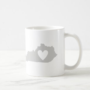 Kentucky Grey State Map Vorm met hart Koffiemok