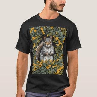 Kentucky Grijze Eekhoorn Met Gele Bloemenkrans T-shirt