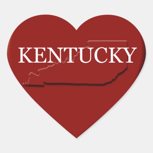 Kentucky Heart Map Design Sticker (Voorkant)