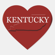 Kentucky Heart Map Design Sticker