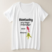 Kentucky Het is zo vriendelijk Grote Maat T-shirt (Design voorkant)