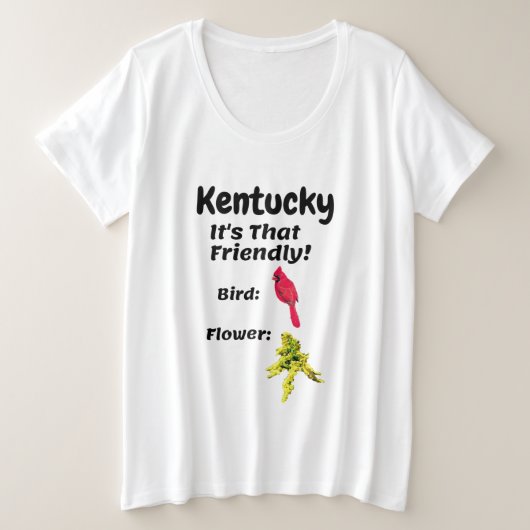 Kentucky Het is zo vriendelijk Grote Maat T-shirt (Design voorkant)