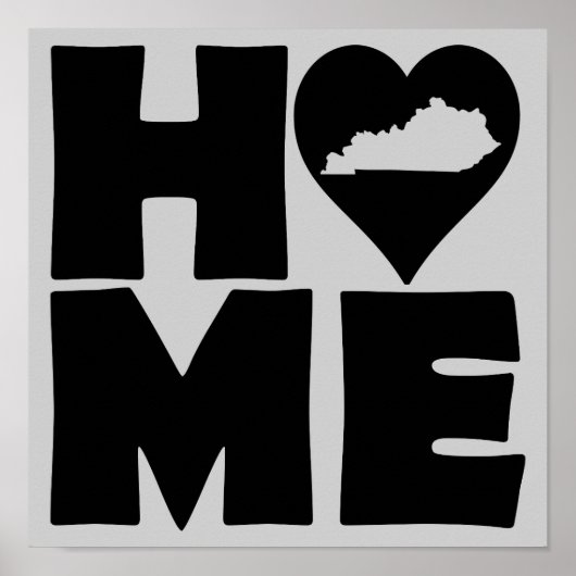 Kentucky Home Heart State Poster Sign (Voorkant)