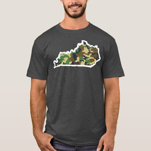 Kentucky Home Hunting Camo Map T-shirt (Voorkant)