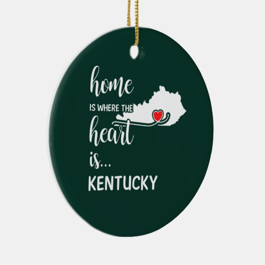 Kentucky Home is waar het hart ligt Keramisch Ornament (Rechts)