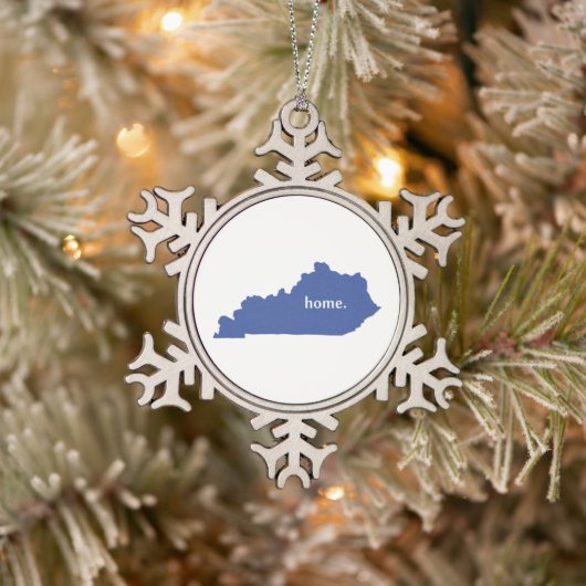Kentucky home silhouette state map tin sneeuwvlok ornament (Boom)