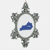 Kentucky home silhouette state map tin sneeuwvlok ornament (Links)