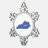 Kentucky home silhouette state map tin sneeuwvlok ornament (Rechts)