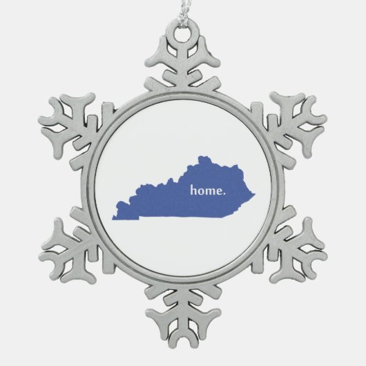 Kentucky home silhouette state map tin sneeuwvlok ornament (Voorkant)