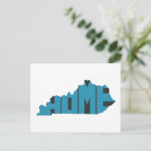 Kentucky Home State Blue Word Art Briefkaart (Staand voorkant)