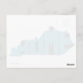 Kentucky Home State Blue Word Art Briefkaart (Achterkant)