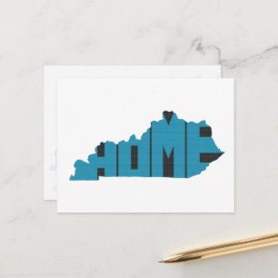 Kentucky Home State Blue Word Art Briefkaart