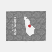 Kentucky Home State Map - Aangepaste huwelijksname Fleece Deken (Voorkant (Horizontaal))
