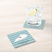 Kentucky Home State Map - Aangepaste huwelijksname Kartonnen Onderzetters (Insitu)