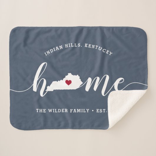 Kentucky Home State Personalized Sherpa Deken (Voorkant (horizontaal))