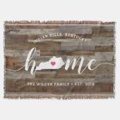 Kentucky Home State Personalized Wood look Deken (Voorkant)