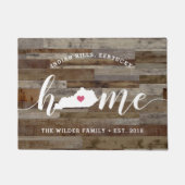 Kentucky Home State Personalized Wood look Deurmat (Voorkant)