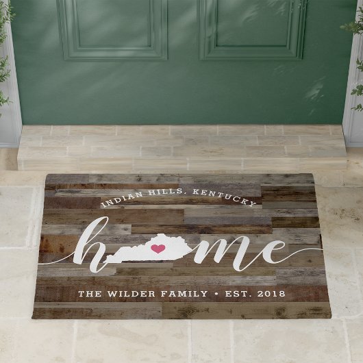Kentucky Home State Personalized Wood look Deurmat