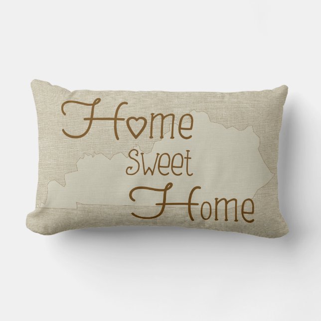 Kentucky-Home Sweet Home burlap-look op eigen naam Kussen (Voorkant)