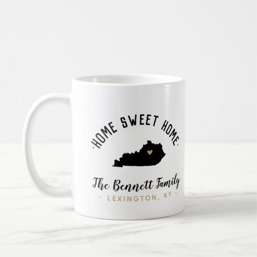 Kentucky Home Sweet Home Familie Monogram Mok (Links)