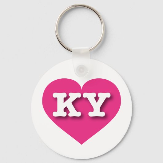 Kentucky Hot Pink Heart - Ik hou van KY Sleutelhanger (Voorkant)