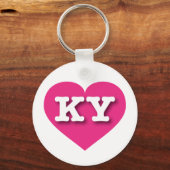 Kentucky Hot Pink Heart - Ik hou van KY Sleutelhanger (Voorkant)