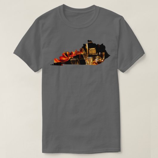 Kentucky I Bourbon Trail Barrel Gift State Map T-shirt (Design voorkant)