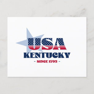 Kentucky in rood, wit en blauw Briefkaart
