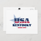 Kentucky in rood, wit en blauw Briefkaart (Voorkant / Achterkant)
