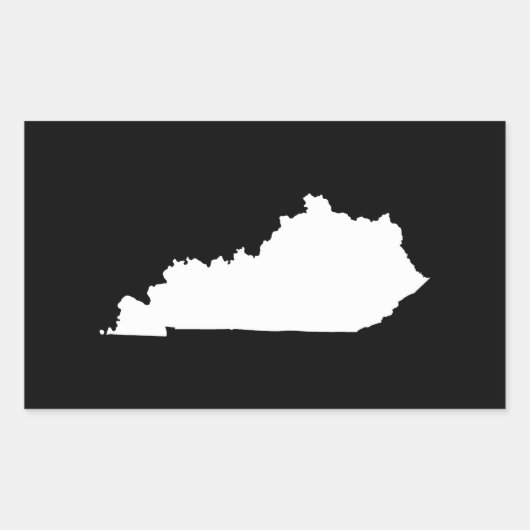Kentucky in wit en zwart rechthoekige sticker (Voorkant)