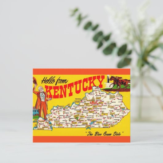  Kentucky Kaart Briefkaart (Staand voorkant)