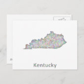Kentucky-kaart Briefkaart (Voorkant / Achterkant)
