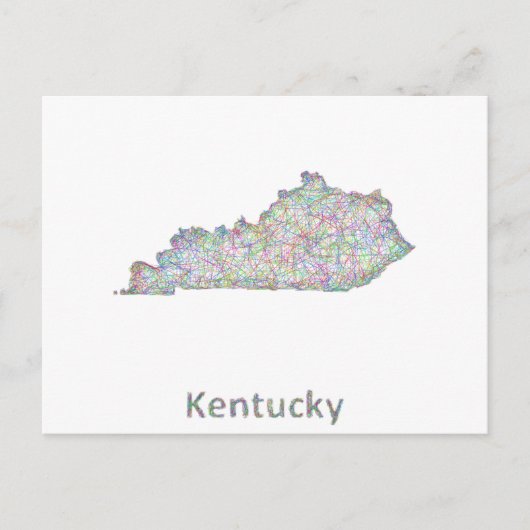 Kentucky-kaart Briefkaart (Voorkant)