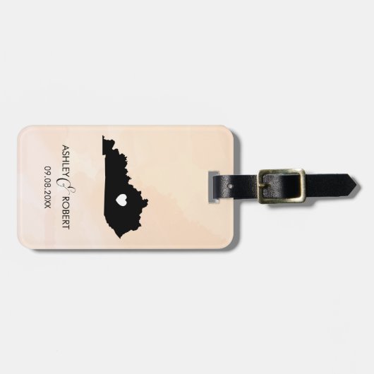 Kentucky kaart bruiloft Bagagelabel, naam van het  Bagagelabel (Voorkant horizontaal)