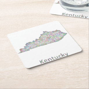 Kentucky-kaart Kartonnen Onderzetters