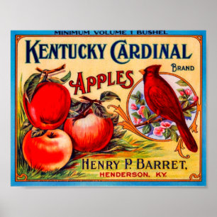 Kentucky Kardinaal  Fruit Crate Label Poster