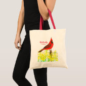 Kentucky Kardinaal Vogel Goldenrod Bloemen Tote Bag (Voorkant (product))