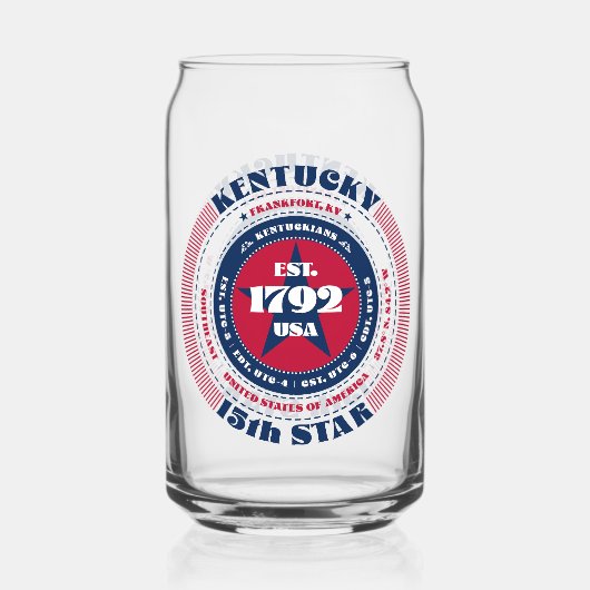 Kentucky Kentucky Typography Drinkware Set Blikvorm Glas (Achterkant)