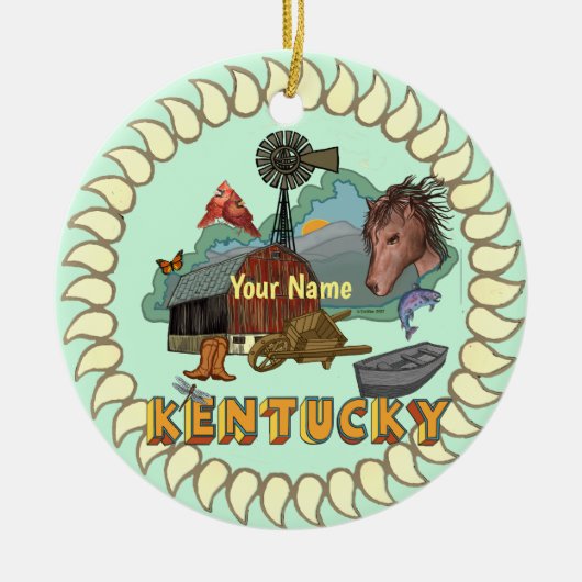 Kentucky Keramisch Ornament (Voorkant)