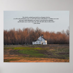 Kentucky kerk op een vroege ochtend met gedicht va poster
