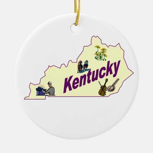 Kentucky kerstboomversiering keramisch ornament (Voorkant)