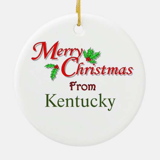 Kentucky kerstboomversiering keramisch ornament (Achterkant)