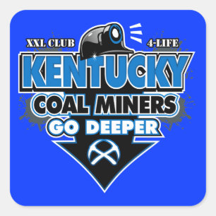 KENTUCKY KOLENMIJNWERKERS GAAN DIEPER VIERKANTE STICKER