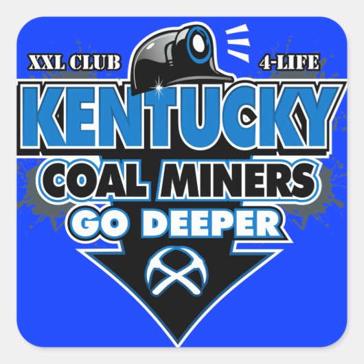 KENTUCKY KOLENMIJNWERKERS GAAN DIEPER VIERKANTE STICKER (Voorkant)