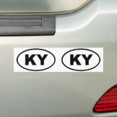 Kentucky KY oval Bumpersticker (Op auto)
