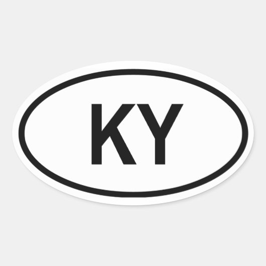 Kentucky "KY" Ovale Sticker (Voorkant)