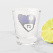 Kentucky, KY-staatsvlag in Heart Shot Glass Shot Glas (Achterkant)